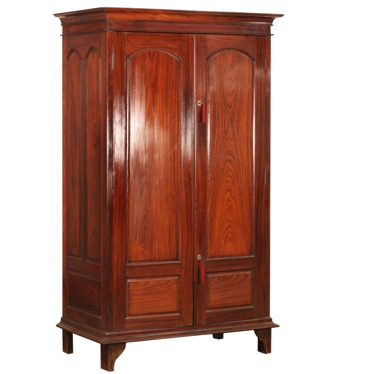 Anglo-Indian Rosewood Armoire with Satinwood Drawers