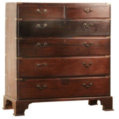 Anglo-Indian Rosewood Campaign Chest of Drawers