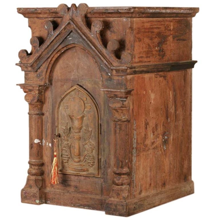 Indo-Portuguese Wood Tabernacle with Carved Details