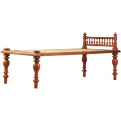 Indian Daybed with Caned Seat and Painted Legs