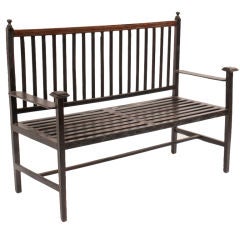 Anglo-Indian Ebony Bench with Straight Back