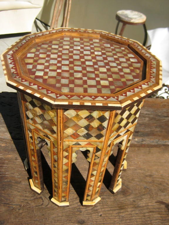 Inlaid Egyptian Side Table