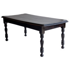 Anglo-Indian Solid Ebony Dining Table or Desk