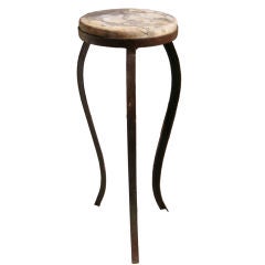 Wrought Iron Table with Marble Swirl Top