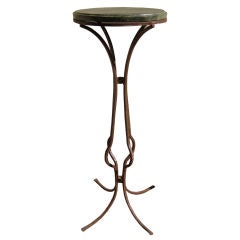 Wrought Iron Side Table with Marble Top