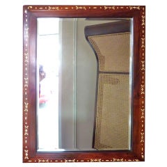 Anglo-Indian Rosewood Mirror with Ivory Inlay