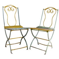 Vintage Pair of French Garden Chairs