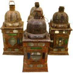 Vintage Set of Four Moroccan Lanterns