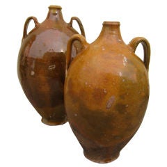 Exquisite Pair of Glazed Egyptian Amphora