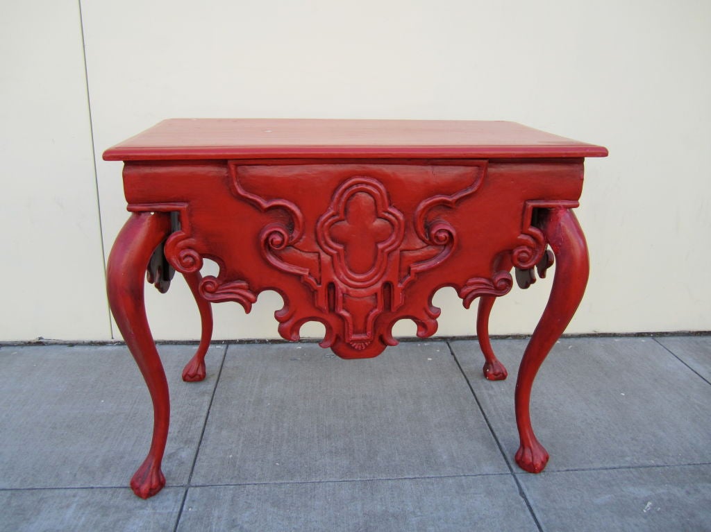 Gorgeously carved and painted Mexican colonial style console