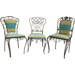 Antique Set of Three Alice in Wonderland Garden Chairs