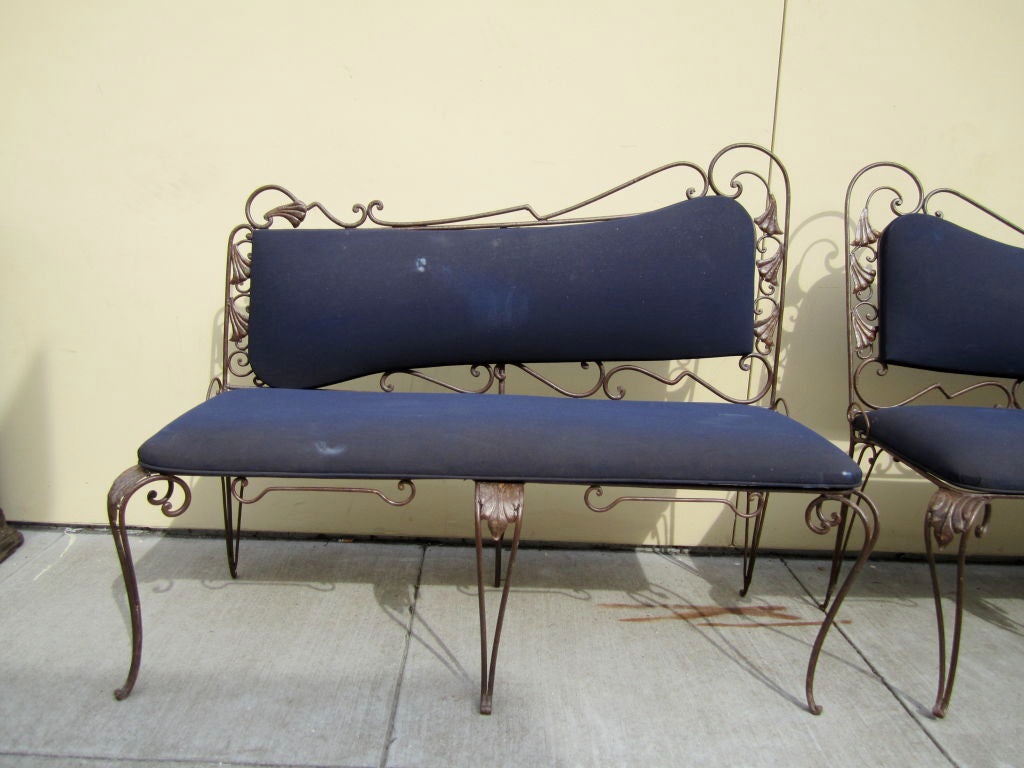 Delightful Pair of Curlicue Settees