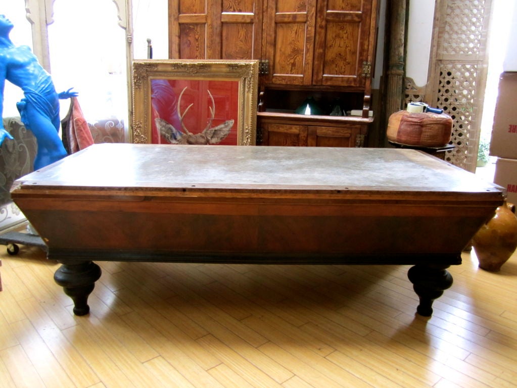 Giant French Slate Top Table In Good Condition In San Francisco, CA