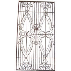 Antique Stately Pair of Egyptian Iron Gates