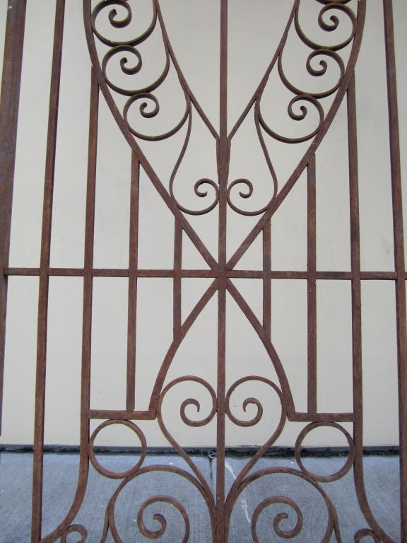 Forged Stately Pair of Egyptian Iron Gates For Sale