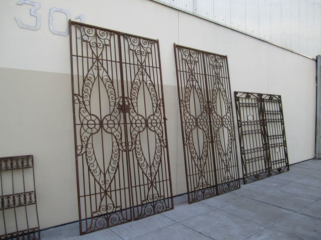 Stately Pair of Egyptian Iron Gates In Excellent Condition For Sale In San Francisco, CA