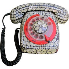 Shell Inlaid Rotary Telephone