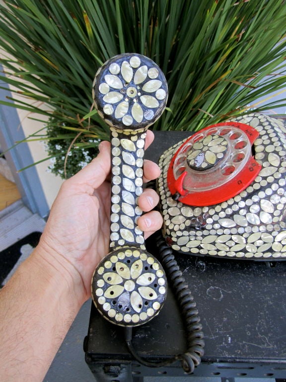 Shell Inlaid Rotary Telephone 1