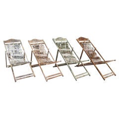 Used Set of Four French Folding Lawn Chairs