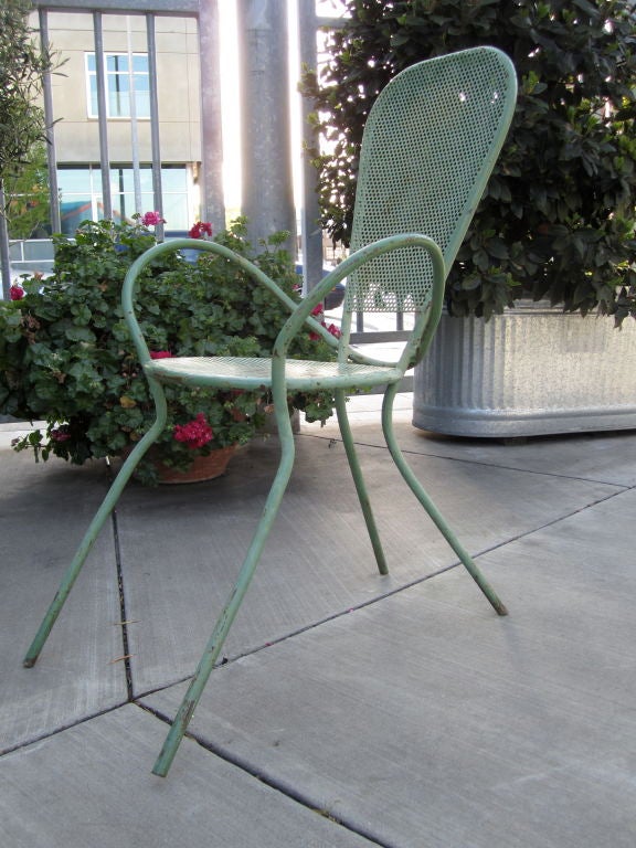 Mid-20th Century French Metal Grasshopper Chair