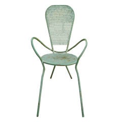French Metal Grasshopper Chair