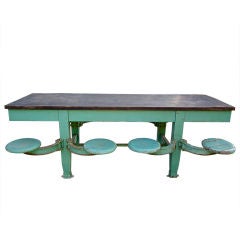 Vintage 8 Seater Swivel Industrial Cafeteria Table