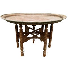 Over Scaled Hammered Copper Tray Table