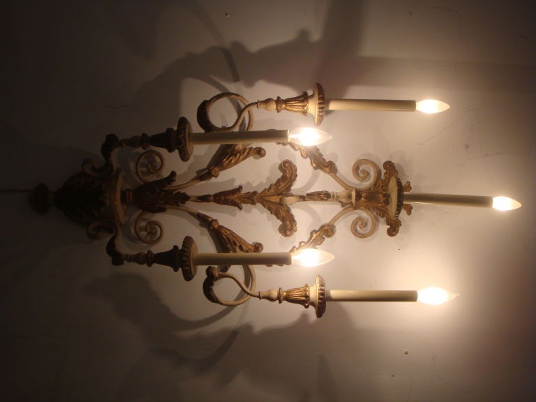 Pair Italian Wall Mounted Candelabra