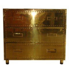 Brass Three Drawer Chest