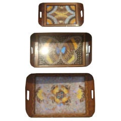 Vintage Three Butterfly Trays