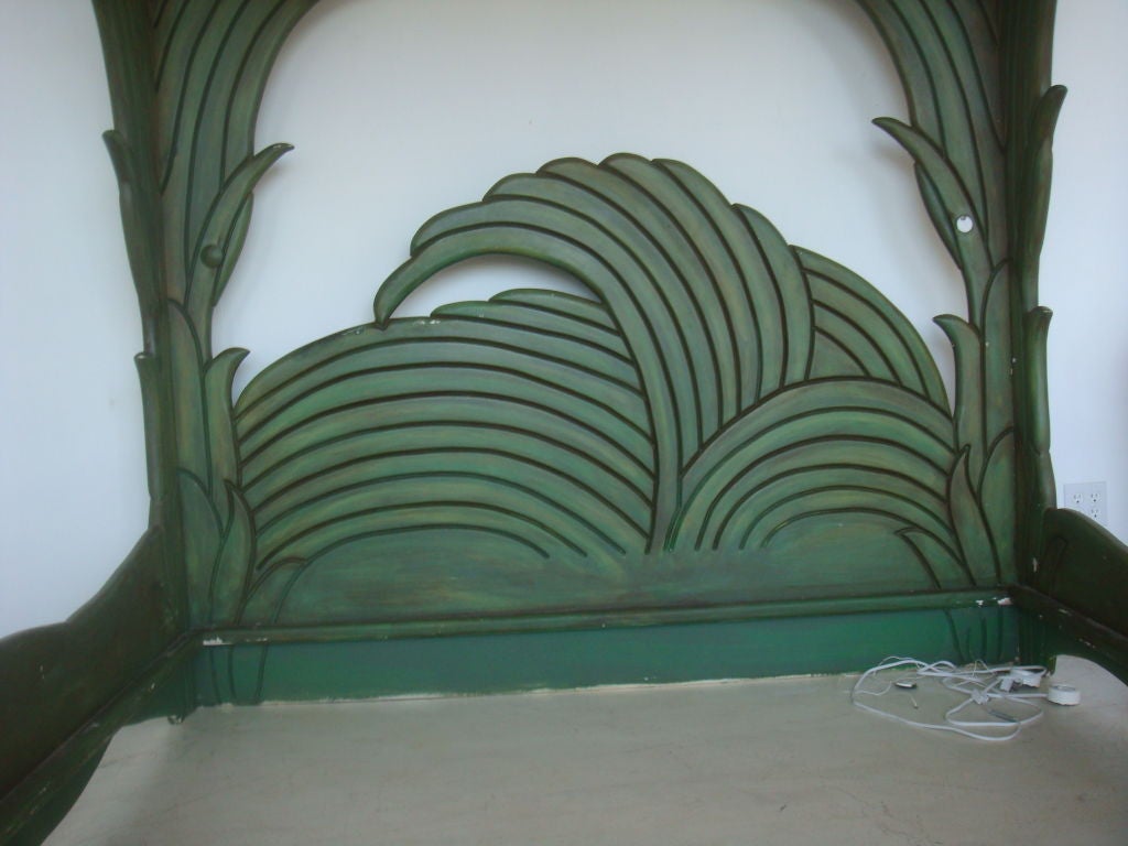 Wood Canopy Bed attributed to Phyllis Morris