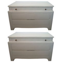 Pair Plastered Commodes