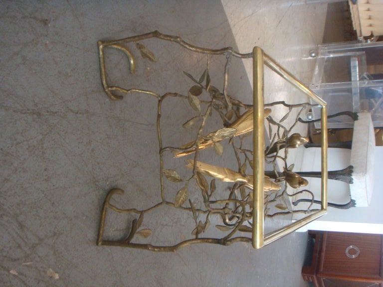 Brass Coffee Table of Birds and Twigs 1