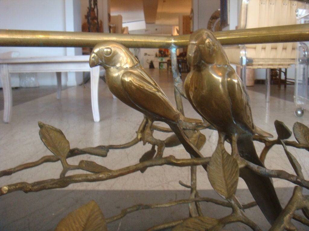 Brass Coffee Table of Birds and Twigs 3