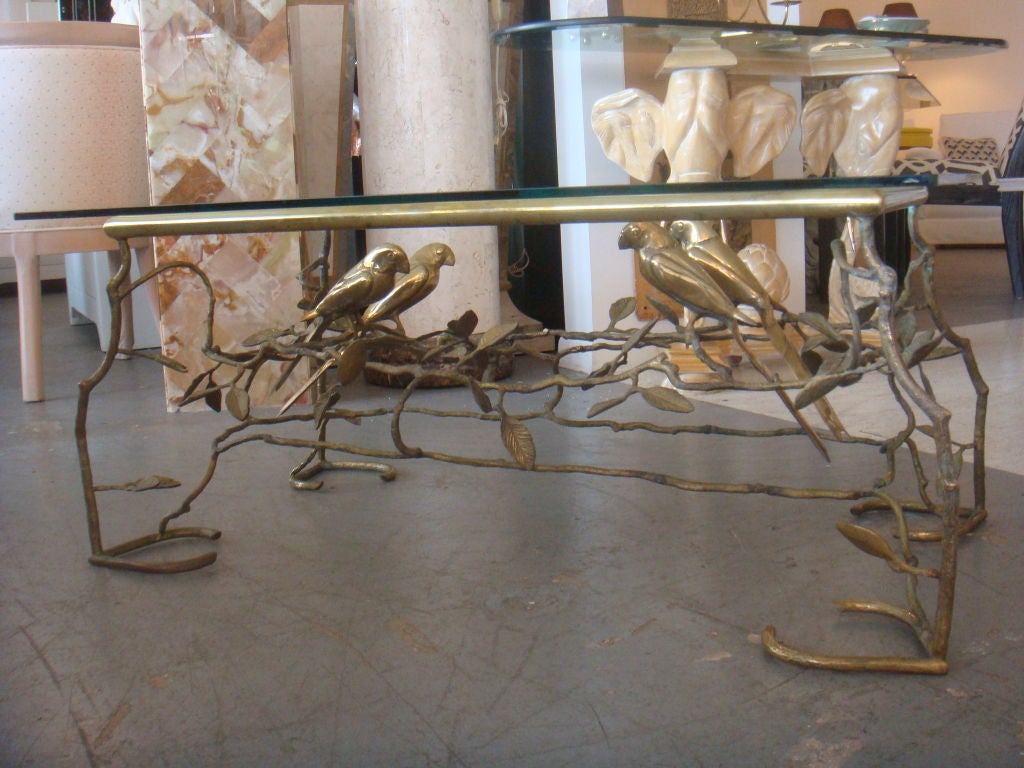 Brass Coffee Table of Birds and Twigs 4