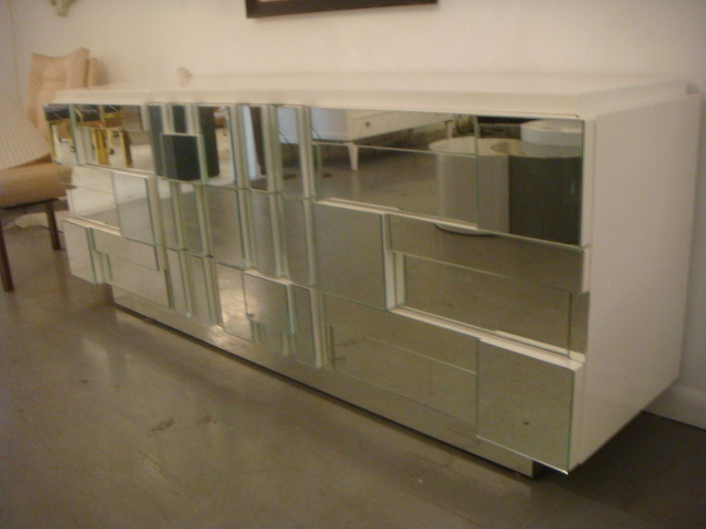 Mirrored and Lacquered Sideboard 1