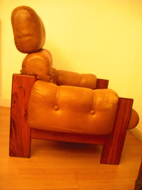 Leather Finnish 1970s High-Back Lounge Chair