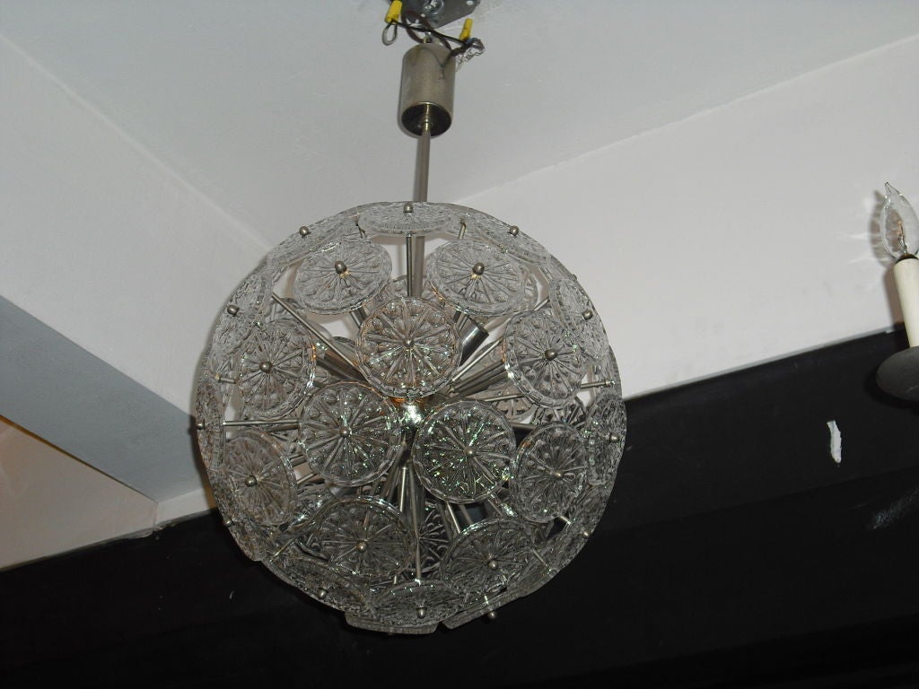 Mid-20th Century Belgian Snowflake Chandelier