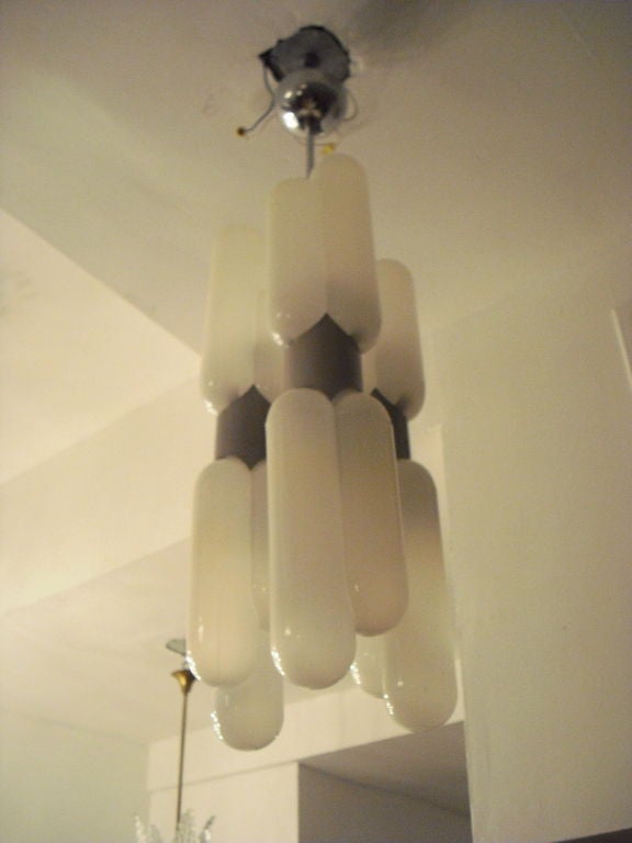 Carlo Nason Blown Glass Tube Chandelier 1