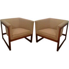 Pair of Milo Baughman Cube Chairs
