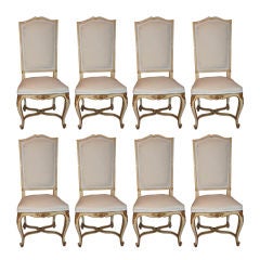 Set Of 8 Painted Dining Chairs