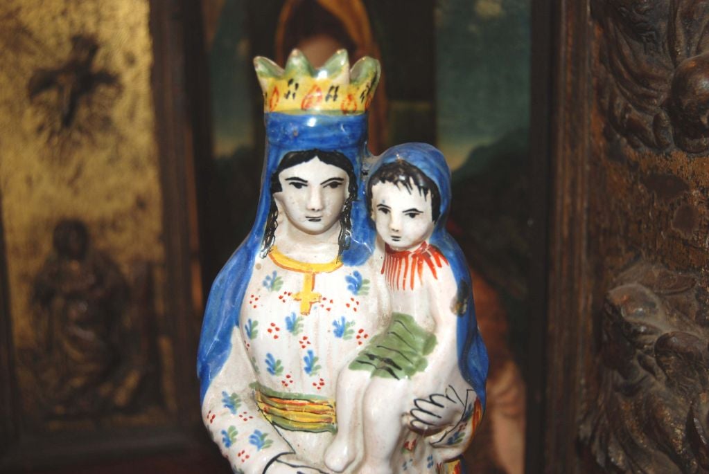 Porcelain 19th c. Majolica Madonna
