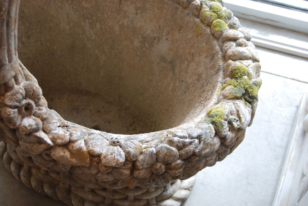 French Pair Decorative Cement Planters