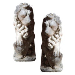 Pair 19th c. Composite Lions 2