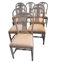Antique Set of 8 19th c. Swedish  Chairs
