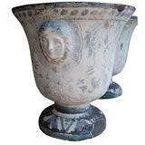 Pair 18thc. Painted Iron Planters