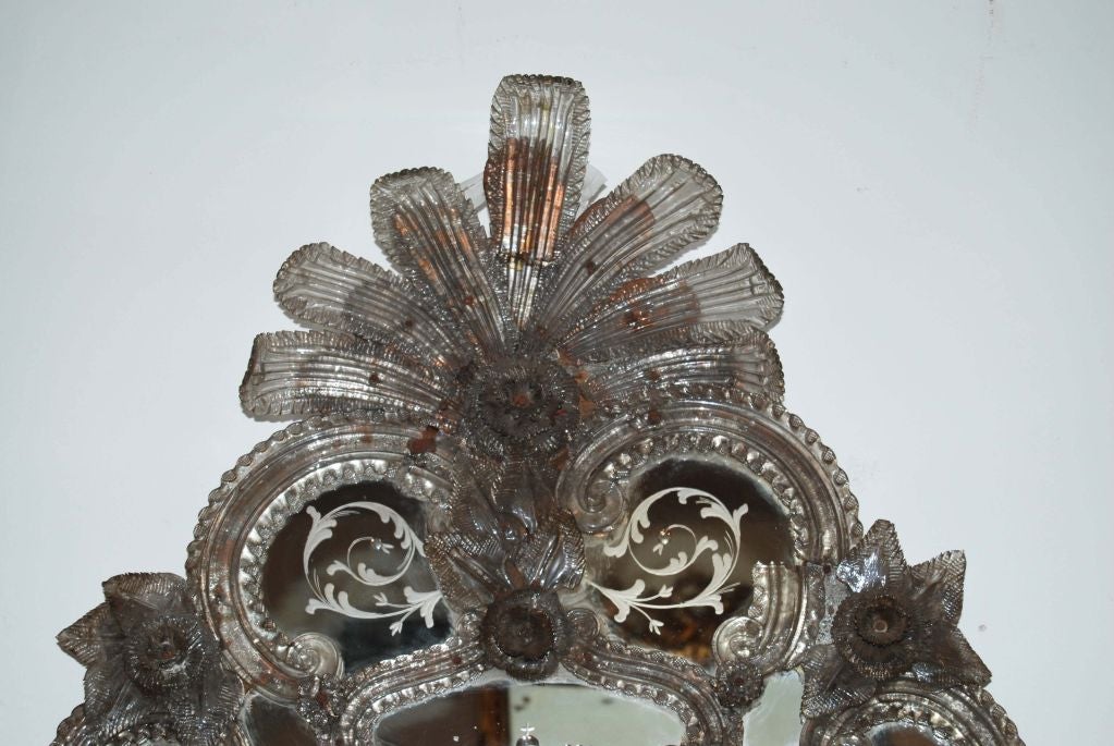 Italian Exquisite Venetian Mirror Crown For Sale