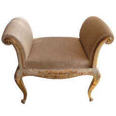 19th c. Painted and Gilded Bench