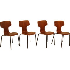 Vintage Set of 4 Child Chairs by Arne Jacobsen for Fritz Hansen