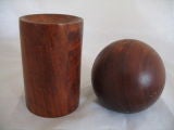 Vintage Danish Teak Geometric Salt & Pepper Shaker Set